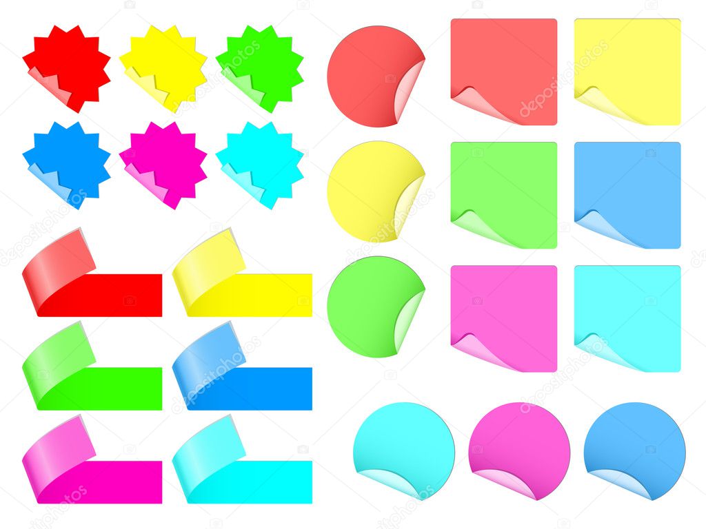 Set of colorful stickers vector