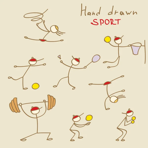 Set di Sport disegnati a mano — Vettoriale Stock