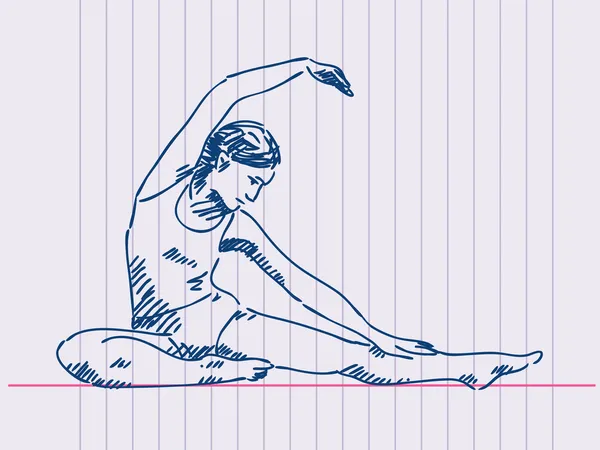 Yoga dessiné à la main — Image vectorielle