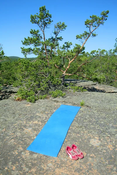 Tourist carpet on a stone — Stock Photo, Image