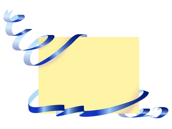 Blauw lint met papier vector — Stockvector