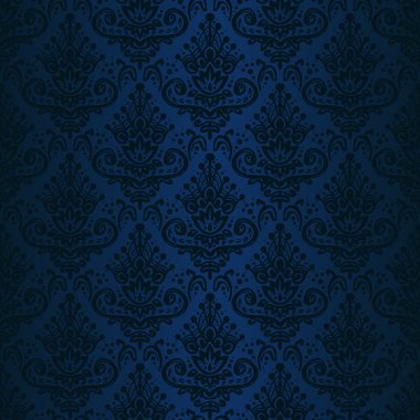 el sorunsuz koyu mavi renkli damask çekilmiş