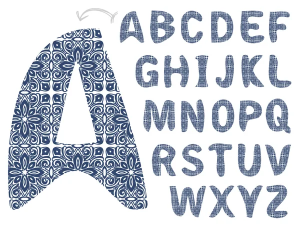 Pattern design alphabet — Stock Vector