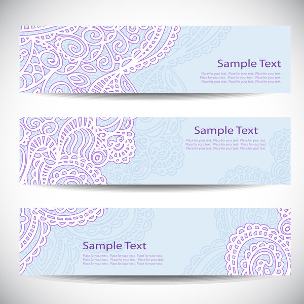 Набор баннеров с ручным рисунком
