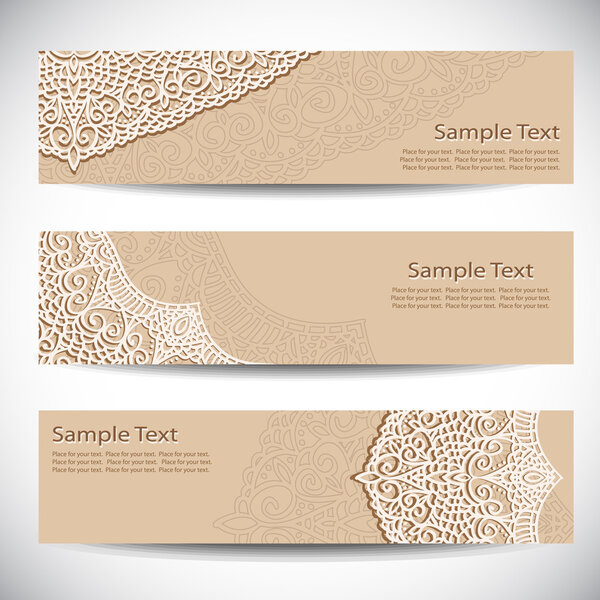 Набор баннеров с ручным рисунком
