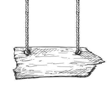 ahşap tahta işaretçi işaret ipte asılı el çekilmiş