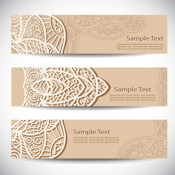 Набор баннеров с ручной отделкой элементов
