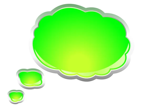 Discurso Y Pensamiento Burbuja Verde — Vector de stock