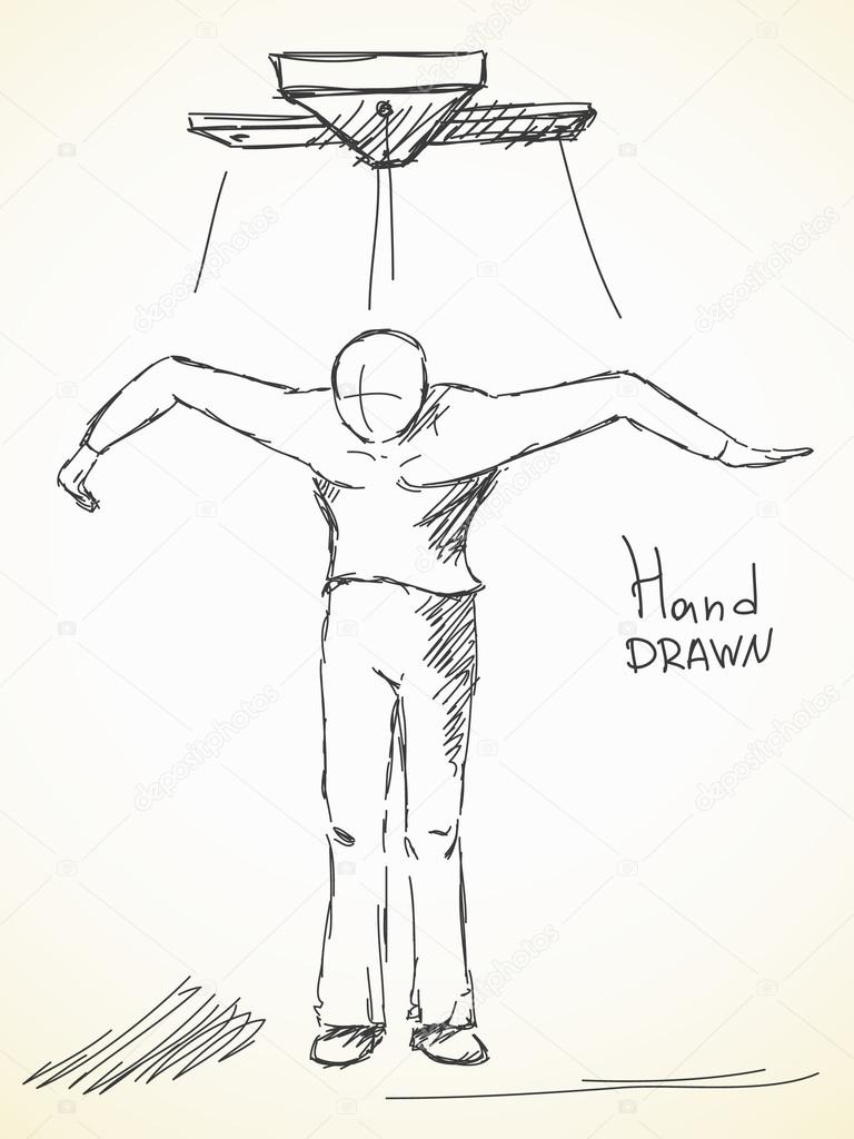 Hand drawn sketch of man — Stock Vector © OlgaTropinina