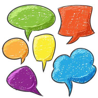 elle çizilmiş düşünce ve konuşma kabarcıklar