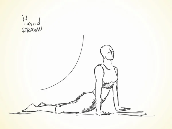 Yoga disegnato a mano — Vettoriale Stock