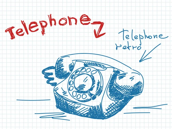 Vieux téléphone — Image vectorielle