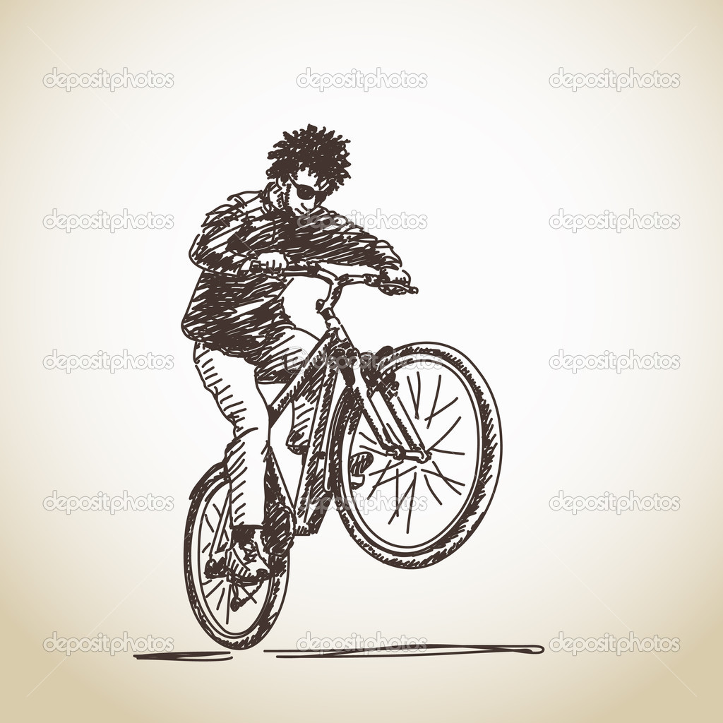 Cyclist on bicycle
