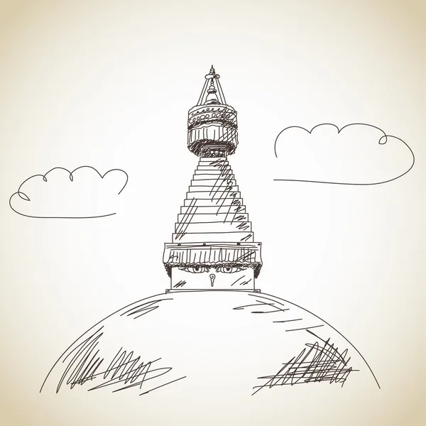Boudha Stupa — Vetor de Stock