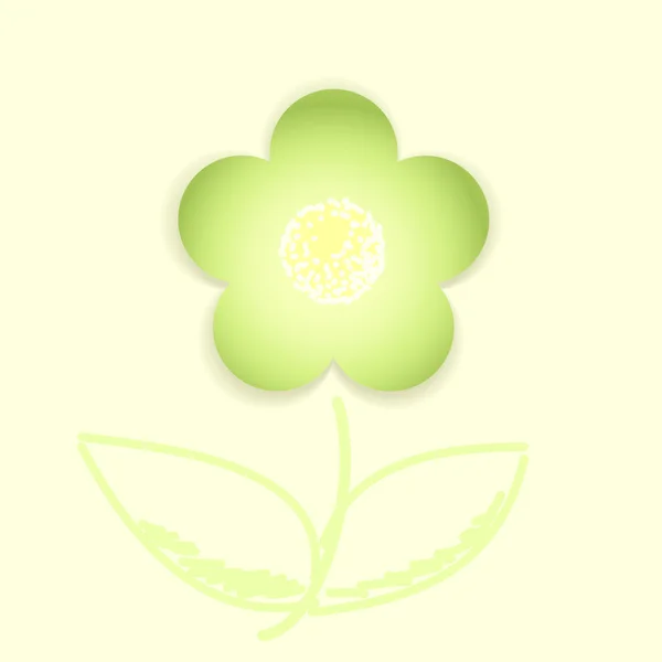 Grön blomma — Stock vektor