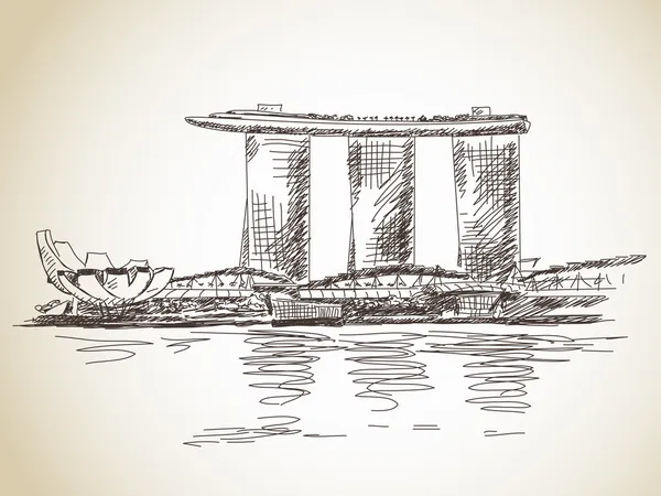 Отель Marina Bay Sands — стоковый вектор