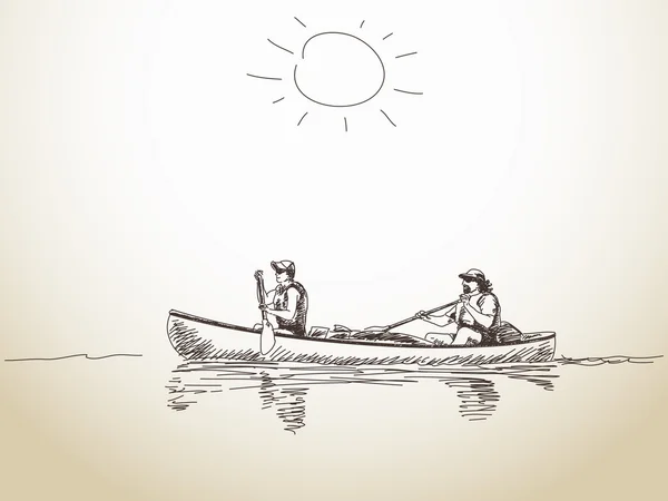 夏季运动独木舟 — 图库矢量图片