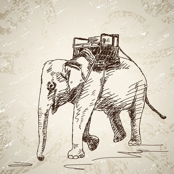 Slon s židlí — Stockový vektor