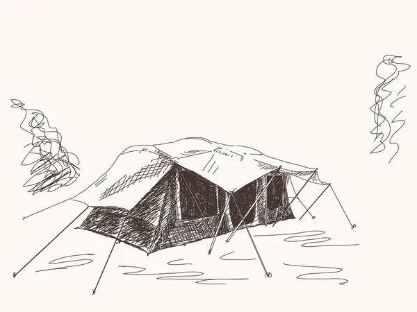 Esboço de tenda — Vetor de Stock