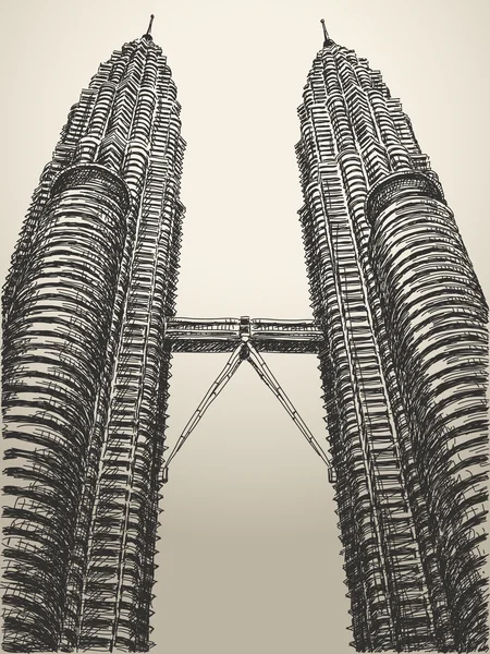 Petronas towers in Kuala Lumpur Vector Graphics