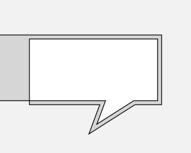 Konuşma baloncuğunun bir çizgi çizimi, gri ölçekli arka planda sürekli çizgiden oluşan minimalist doğrusal dikdörtgen siyah ve beyaz vektör