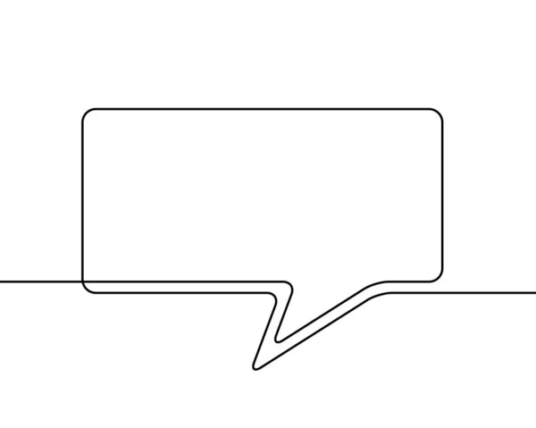 One Line Drawing Speech Bubble Black White Vector Minimalistic Linear — Stock Vector
