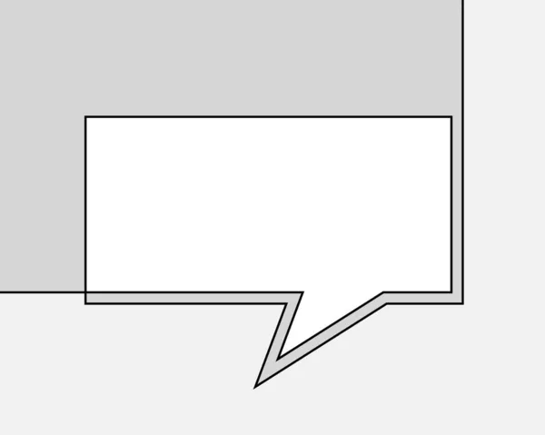 One Line Drawing Speech Bubble Black White Vector Minimalistic Linear — Stock Vector