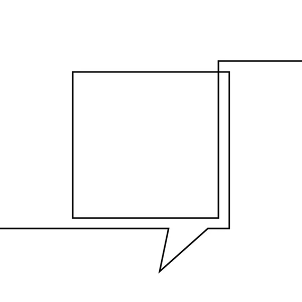 方声气泡的一线图 连续直线的黑白矢量极小线性插画 — 图库矢量图片