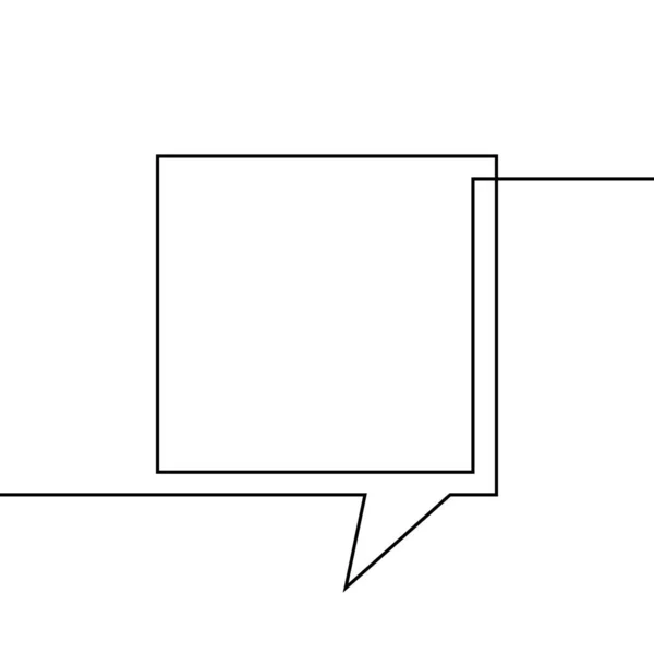 方声气泡的一线图 连续直线的黑白矢量极小线性插画 — 图库矢量图片