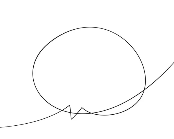 Speech Bubble Contour Continuous One Line Drawing Single Line Art — Stock Vector