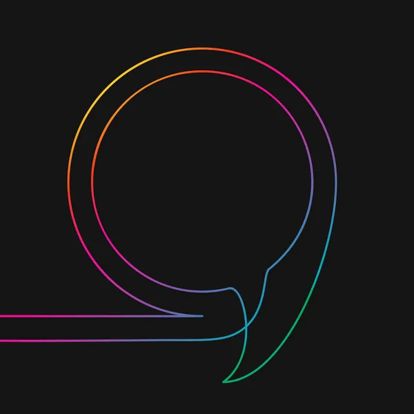 Μια Γραμμή Σχέδιο Της Φούσκας Στρογγυλό Λόγο Χρώματα Rainbow Μαύρο — Διανυσματικό Αρχείο