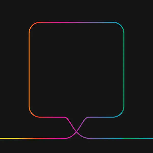 Dibujo Una Línea Burbuja Habla Cuadrada Colores Del Arco Iris — Vector de stock