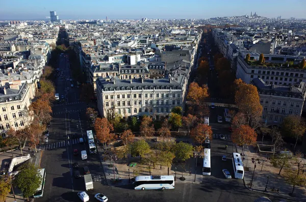 París Francia Noviembre 2018 Vista Desde Arco Del Triunfo Las — Foto de Stock