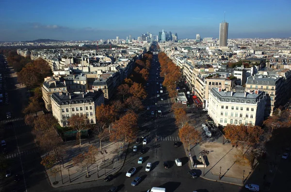 París Francia Noviembre 2018 Vista Desde Arco Del Triunfo Sobre —  Fotos de Stock