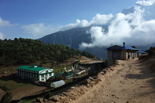 Parc National Sagarmatha Népal Mai 2019 Everest Trek Bâtiments Rue — Photo