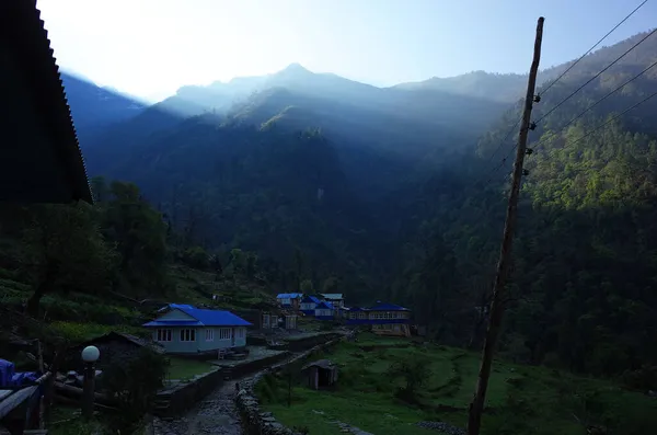 Paiya 2730M Village Lever Soleil Himalaya Montagnes Solukhumbu Everest Region — Photo