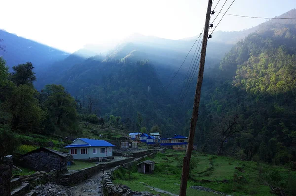 Paiya 2730M Village Lever Soleil Himalaya Montagnes Solukhumbu Everest Region — Photo