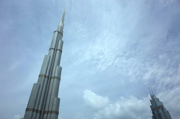 Dubai Uae April 2019 Top Burj Khalifa Skyscraper Tallest Man — Stock Photo, Image
