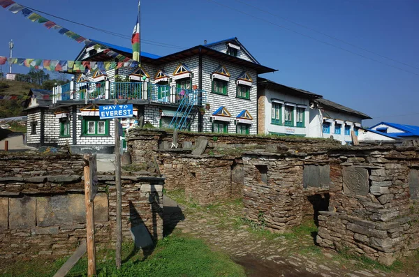 Bhandar Nepal April 2019 Way Everest Sign Bhandar Village Next — Φωτογραφία Αρχείου