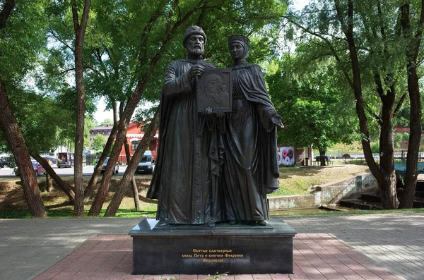 Sergijev Posad Rusland Juni 2019 Monument Voor Prins Peter Prinses — Stockfoto