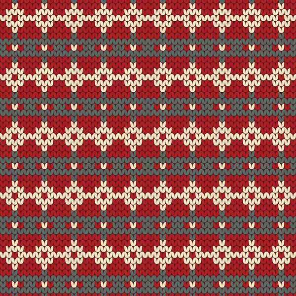 Knitted Seamless Pattern Christmas New Year Decoration Wool Knitted Texture — Stock Vector