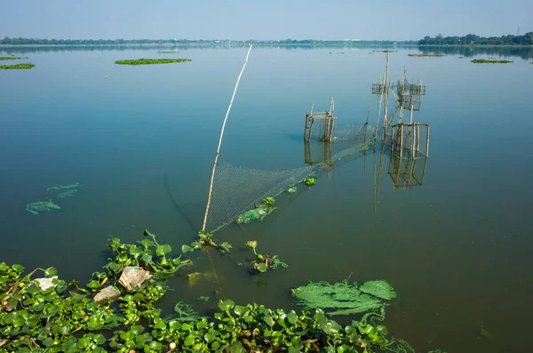 Rybí Pasti Jezeře Taung Tha Man Amarapuře Mandalay Myanmaru — Stock fotografie