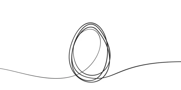 Eierlinienkunst Kontinuierliche Einzeilige Zeichnung Einzelner Eierformumrisse Mehrmals Schwarz Weiß Grafiken — Stockvektor