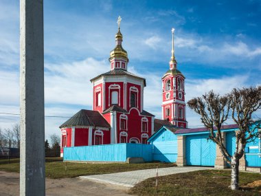 Suzdal, Borisov tarafındaki kutsal prensler kilisesi Boris ve Gleb (Borisoglebskaya Kilisesi) Nisan ayının ortasında, Rus mirası, Rusya 'nın Altın Yüzüğü