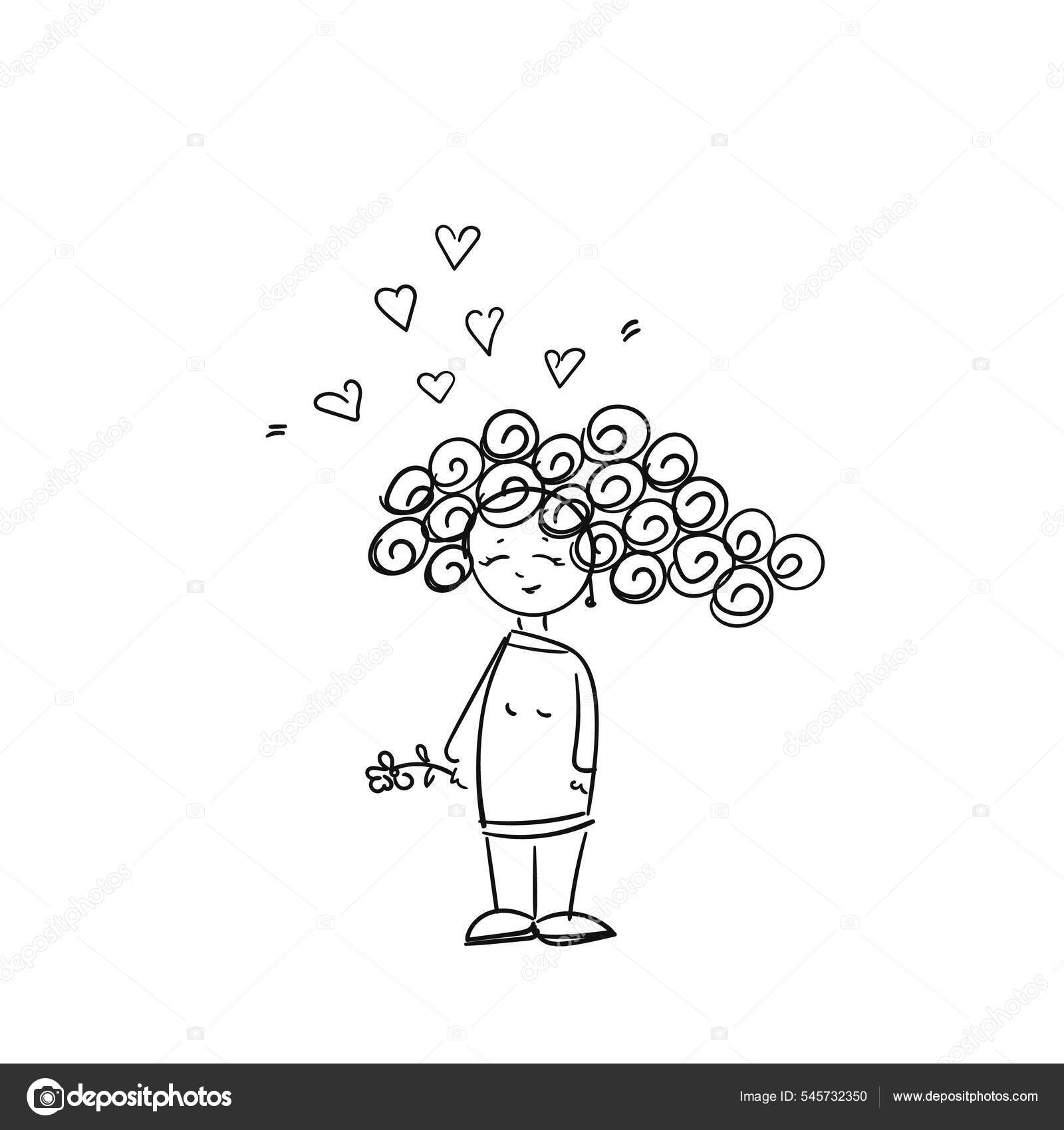 Girl Love Cartoon Teenage Girl Curly Hair Standing Closed Eyes Stock Vector Image by ©OlgaTropinina #545732350 Girl Love Cartoon Teenage Girl Curly Hair Standing Closed Eyes Stock Vector Image by ©OlgaTropinina #545732350