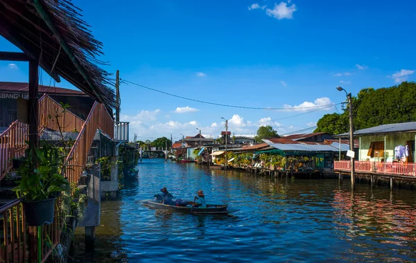 Bangkok Tajlandia Listopada 2019 Pływający Statek Żywności Kanale Khlong Bangkok — Zdjęcie stockowe