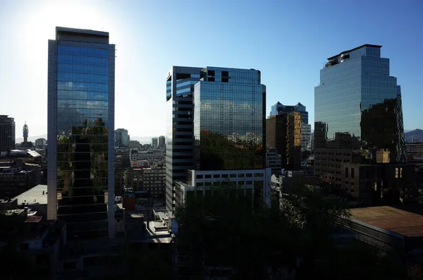 Santiago Chile Listopada 2018 Nowoczesne Budynki Centrum Miasta Oglądane Santa — Zdjęcie stockowe