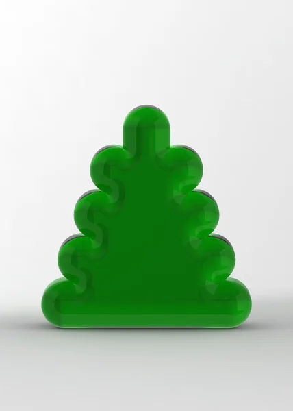 Árbol de Navidad verde sobre el fondo blanco. Modelo 3D —  Fotos de Stock