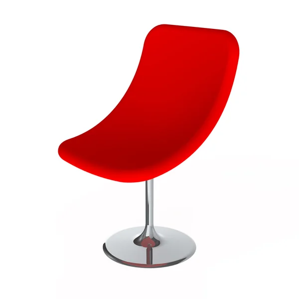 Chaise moderne rouge isolée sur le fond blanc — Photo