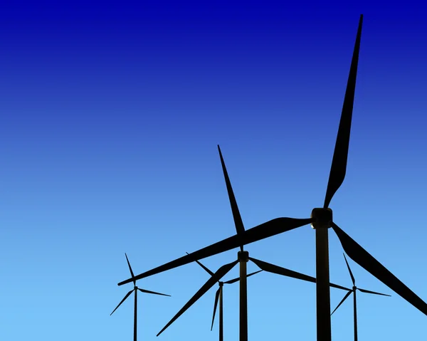 Wind Generator Turbines on Sunset — Stock Photo, Image